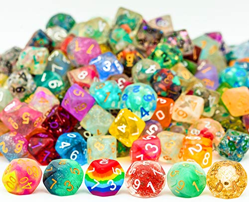 World of Dice D10 / W10 Würfel Set Mix - Bunt gemischt, perfekt für Dungeons and Dragons (DND) und alle Anderen Pen and Paper Systeme (15 Stück) von World of Dice