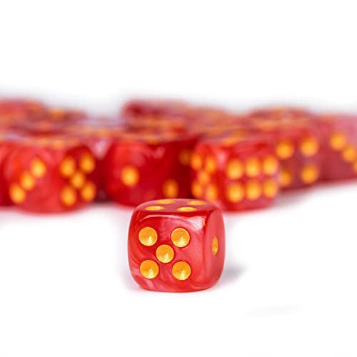 World of Dice - Mini-D6-Würfel (12 mm) - Kompakte, vielseitige & farbenfrohe 6-seitige Würfel für Brettspiele, als Unterrichtsmaterial, Würfelspiele und Trading Card Games, einzeln (red & White) von World of Dice