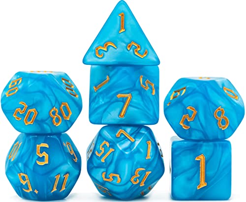 World of Dice Würfelset Candycream - 7 Rollenspiel-Würfel im Set, für Pen and Paper, z. B. Dungeons and Dragons (D&D), Das Schwarze Auge (DSA), Pathfinder, Shadowrun, Aborea, ... von World of Dice