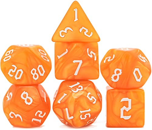 World of Dice Würfelset Candycream - 7 Rollenspiel-Würfel im Set, für Pen and Paper, z. B. Dungeons and Dragons (D&D), Das Schwarze Auge (DSA), Pathfinder, Shadowrun, Aborea, ... von World of Dice