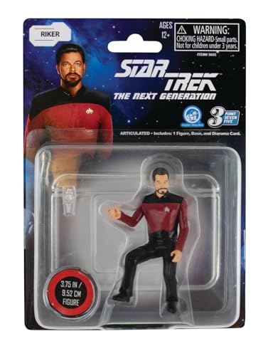 9,5 cm Star Trek Next Generation Sortiment bewegliche Sammelfiguren mit Data, Picard, Riker und Worf. Jeweils separat erhältlich; Stile zufällig ausgewählt; Für Sammler & Fans ab 12 Jahren von Worlds Smallest