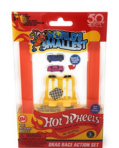 Worlds Smallest Super Impulse - Die kleinsten Hot Wheels der Welt - Drag Race Action Set - Enthält 2 exklusive Autos von Worlds Smallest