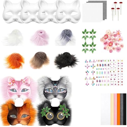 Worparsen Therian Mask Set, 31 PCs Therian Cat Mask Kit, DIY -Katzenmaske, selbstklebende Filzstoffblech 6 Farben mit 4 -pcs -Augennetz für Halloween -Masquerade, Cosplay -Party A Worparsen Therian Mask Set, 31 PCs Therian Cat Mask Kit, DIY -Katzenmaske, selbstklebende Filzstoffblech 6 Farben mit 4 -pcs -Augennetz für Halloween -Masquerade, Cosplay -Party A von Worparsen