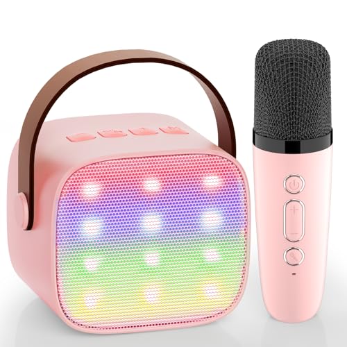 Karaoke Mikrofon Kinder mit Karaoke Maschine: Geschenke für Mädchen - Mini Karaoke Bluetooth Lautsprecher - Geburtstagsgeschenk Kindertag für Mädchen Kinder -Spielzeug für 3 4 5 6 7 8 9 10+ von Wowstar