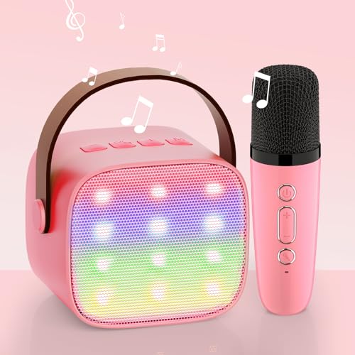 Kinder Karaoke Maschine, Neueste Karaoke Mikrofon Kinder, Geschenke für Mädchen Jungs,Mini Bluetooth Lautsprecher Geschenk Mädchen Stimmverzerrer-Spielzeug Spielzeug für 3 4 5 6 7 8 9 10+ von Wowstar