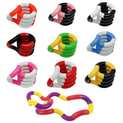 10er-Packung Stimming Twister Hand Toys Tangles Autism Toy Tangle Fidget Toys Tangle Autismus Spielzeug Leises Zappelspielzeug für Arbeit oder Schule - Handtherapiegerät von Woyejo