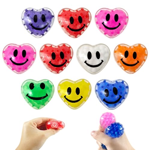 10 Pack Anti Stress Spielzeug Set,Stressbälle Squeeze Ball,Stressbälle Random,für Angst Abbauen Wasser Perle Squeeze Ball Mesh Stressbälle Squishy Balls zum Entspannen von Woyejo