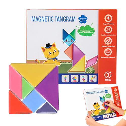 Pattern Blocks - Magnetisches Lernspielzeug - Geometrische Formen Puzzle - Für Kinder Ab 3 Jahren Mädchen Kindergarten Vorschule Homeschooling Matheunterricht Pattern Blocks - Magnetisches Lernspielzeug - Geometrische Formen Puzzle - Für Kinder Ab 3 Jahren Mädchen Kindergarten Vorschule Homeschooling Matheunterricht von Wpsagek