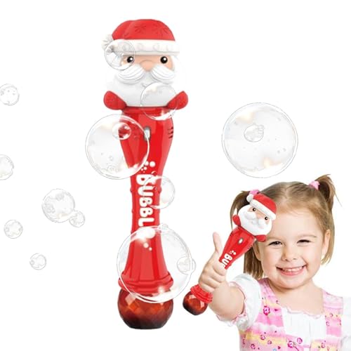 Bubble Blower, Weihnachtsmann Seifenblasenstab Mit Lichtern Und Musik, Weihnachten Seifenblasenmaschine Spielzeug Für Kinder von Wpsagek