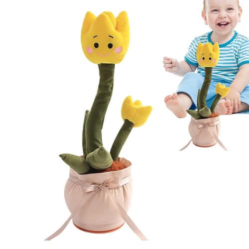 Tanzen Blumenspielzeug, tanzendes Talking Toy | Tragbares Woldegle singen Plüschblumen,USB -Ladung Interaktives Spielzeug, lustiges Kleinkind -Lernaktivitäten Bildungspflichte für Kinder von Wpsagek