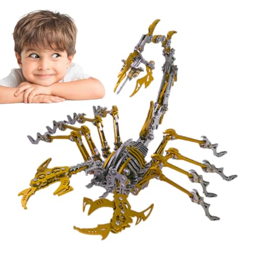 Wpsagek 3D-Puzzle-Skorpion aus Metall, realistisches bewegliches Gelenk, montiertes Modellbausatz – abnehmbares 3D-Puzzle, Schreibtisch-Ornamente, Heimdekoration, Kunsthandwerk von Wpsagek