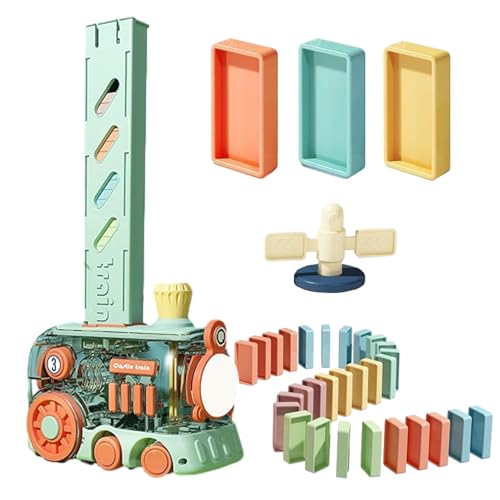 Wpsagek Automatisches Zugspielzeug, Zugbausteine-Set - Automatisches Blockbau-Zugspielzeug,Kleines simuliertes Eisenbahn-Bausteinset mit Licht und Ton für Kinder von Wpsagek