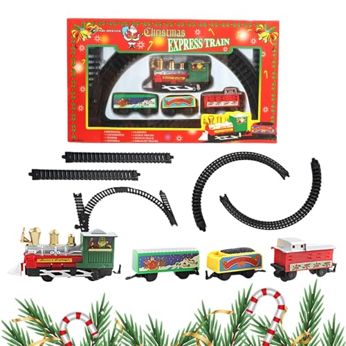 Wpsagek Elektrisches Eisenbahnset, Eisenbahnsets für, Kleine Kinderzüge Weihnachtsspielzeug, Eisenbahn-Sets unter dem Weihnachtsbaum, Modelleisenbahn, Weihnachtsdekoration für den Innenbereich für von Wpsagek