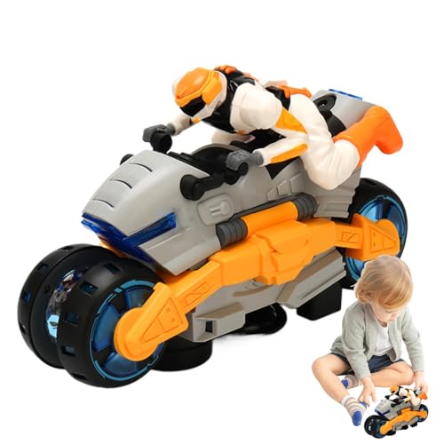 Wpsagek Elektrisches Spielzeugmotorrad, verwandelndes Motorradspielzeug - Elektrisches Stunt-Rennmotorrad für Kinder,Motorrad-Sammlungsspielzeug mit Licht und Musik, Stunt-Rennfahrzeug für von Wpsagek