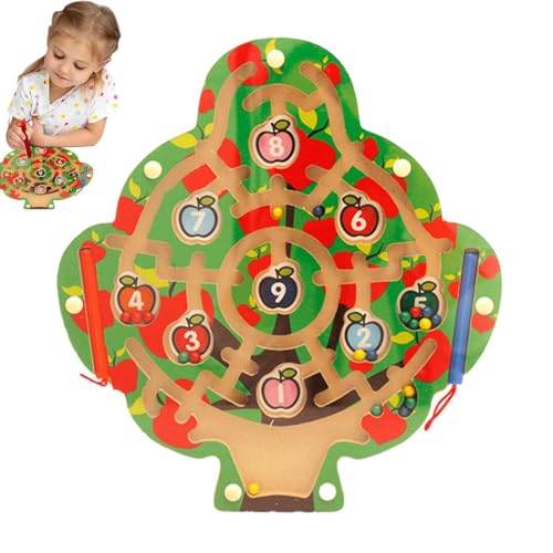 Wpsagek Farb- und Zahlenlabyrinthbrett, magnetisches Zähllabyrinth | Zählen Matching Puzzle Game Board Magnet Maze - Lernspielzeug für Feinmotorik für Kinder im Vorschulalter, Kindergarten von Wpsagek