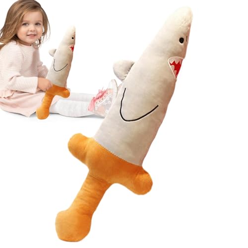 Wpsagek Hai-Stofftier,Stoffhai-Plüschtier, Süße Lange Tierhai-Stoffpuppe, Entzückende Stoffpuppe Kuscheltier-Komfortpuppe für Wohnzimmer, Schlafzimmer, Bett, Sofa, Couch von Wpsagek