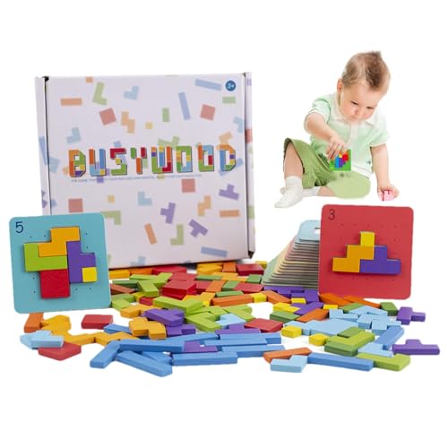 Wpsagek Holzmusterblöcke-Set, Holzmusterblöcke für Kinder,Geometrische Formen - -Lernspielzeug, Formpuzzles, Lernspielzeug für und Mädchen von 4–8 Jahren von Wpsagek