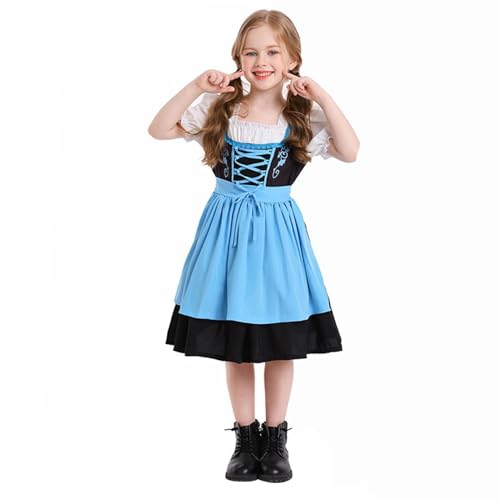 Wpsagek Kinder Beer FestivalKostüm, Traditionelles Bayerisches Beer FestivalKostüm Für Mädchen, Dirndl Trachtenkleid Halloween Karneval Party Cosplay von Wpsagek