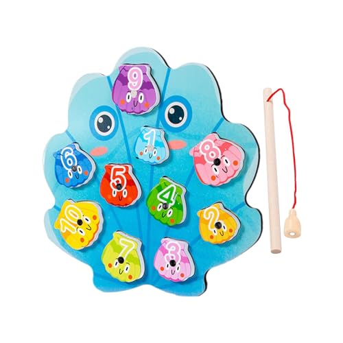 Wpsagek Kleinkindfischerspiel, Kinder Angel Spielzeug,Muschelfarbe Matching Toy Fishing Counting Game | Aktivitäten für Feinmotorik, sensorische Bildungsinstrument für pädagogische Lernkenntnisse für von Wpsagek