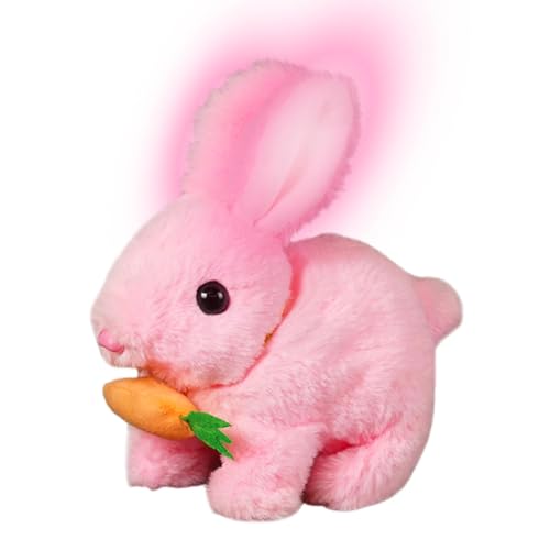 Wpsagek My Realistic Bunny Toy, Realistisches Kaninchen Stuffed Animals, Hüpfendes Kaninchen Spielzeug, Interaktives Plüschhase, Geräusche Macht Und Dessen Ohren Und Nase Sich Bewegen von Wpsagek