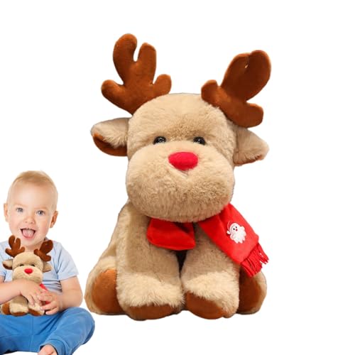 Wpsagek Plüsch-Hirsch-Stofftier, Rentier-Stofftier - Anschmiegsames, weiches Rentierspielzeug,Weihnachtsparty-Dekoration, ausgestopftes REH für, Mädchen, Kinder, Kleinkinder von Wpsagek