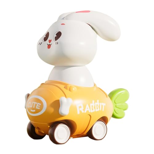 Wpsagek Press and Go Autospielzeug,Reibungsauto - Kids Bunny Press Rennwagen,Kinderautospielzeug, Tierrennwagen für Kleinkinder, Reibungsautospielzeug für Indoor-Kinder, und Mädchen ab 3 Jahren von Wpsagek