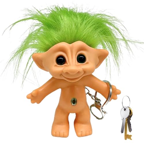 Wpsagek Schlüsselanhängerpuppe, Cartoon-Glücks-Trol-Puppen-Schlüsselanhänger, Schlüsselhalter – verrückte Haarfigur, niedlich, 10 cm, Schlüsselanhänger für Paare, Kinderspielzeug, Party-Dekoration, von Wpsagek