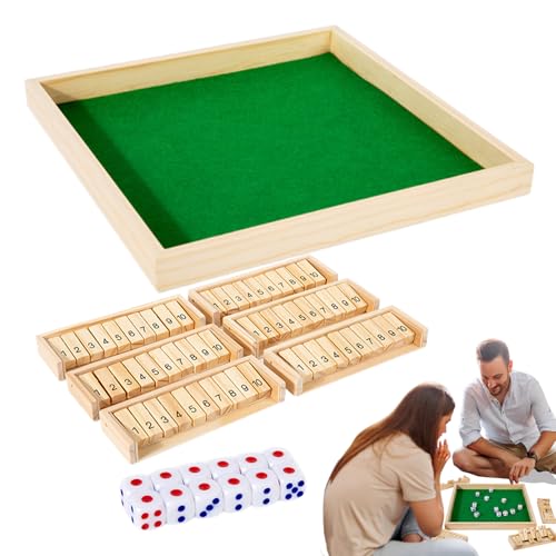 Wpsagek Shut The Box Holzspiel - Holz Würfel Brettspiel,Tragbares Gesellschaftsspiel Für Familienabende Campingurlaub Caféfeiern & Festtagsgeselligkeit Wpsagek Shut The Box Holzspiel - Holz Würfel Brettspiel,Tragbares Gesellschaftsspiel Für Familienabende Campingurlaub Caféfeiern & Festtagsgeselligkeit von Wpsagek