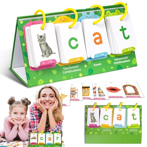 Wpsagek Site Words Phonics Lernkarten, Sight Words Lernkarten für Kinder, Sehkarten für Kinder im Vorschulalter, Rechtschreibspiele, Lernkartenspiele mit kurzen, Langen Vokalen für Zuhause, Schule, von Wpsagek