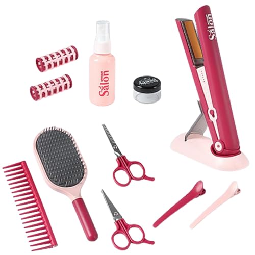 Wpsagek Spielen Sie Friseurspielzeug Kit Mit Fön/Lockenstab, 11-teiliges Friseur Set Spielzeug Kinder, Mädchen Salon Frisierkopf Spielzeug Make Up Set von Wpsagek