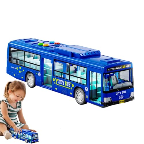 Wpsagek Stadtbus-Spielzeug, Kinderbus-Spielzeug - Großes Elektrobus-Spielzeug | Lernspielzeug für Elektrobusse, batteriebetriebene Spielfahrzeuge mit Musik und Licht, zu öffnende Türen für die von Wpsagek