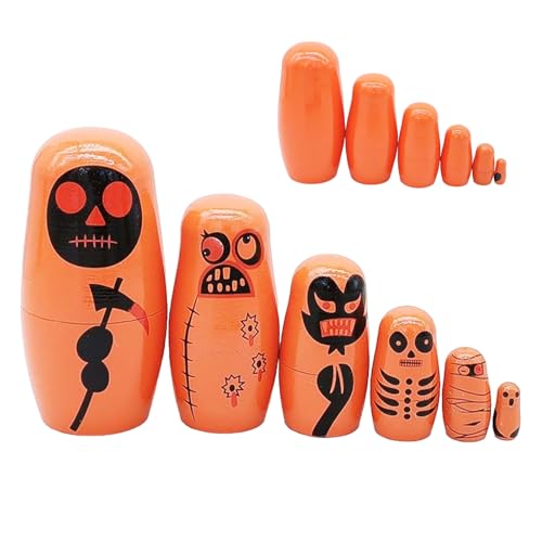 Wpsagek Steckpuppen Für Kleinkinder - 6-teiliges Holz Halloween Nesting Dolls Set - Zimmerdekoration Für Mädchen Jugendliche Töchter Familie Freunde Wpsagek Steckpuppen Für Kleinkinder - 6-teiliges Holz Halloween Nesting Dolls Set - Zimmerdekoration Für Mädchen Jugendliche Töchter Familie Freunde von Wpsagek