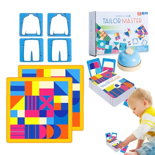 Wpsagek Tailor Master Brettspiel,Tailor Master Spiel - Farblich passendes Tischspiel - Tailor Master Kinder-Puzzlespiel, Form-passendes Brettspiel, Spielzeug, Doppelkampf-Tischspiel für Kinder von Wpsagek