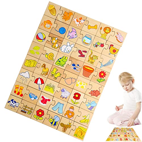 Wpsagek Tier-Matching-Puzzle,Tiermuster-Matching-Puzzle | Puzzle-Sets mit Tiermotiven aus Holz,Hand-Auge-Koordinations-Matching-Spiel, lustiges Kinderspielzeug für Bildung, Klassenzimmer, von Wpsagek