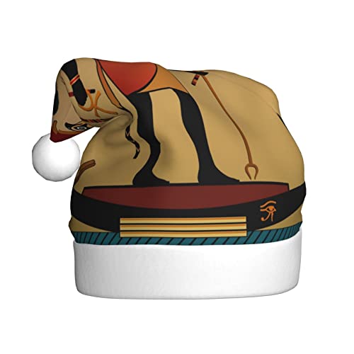 Wquvmds Sun Old Egyptian Timeless Grace Santa Hat, Christmas Hat Holiday For Adults Unisex Father Christmas Hats Plush Xmas Santa Claus Hat von Wquvmds