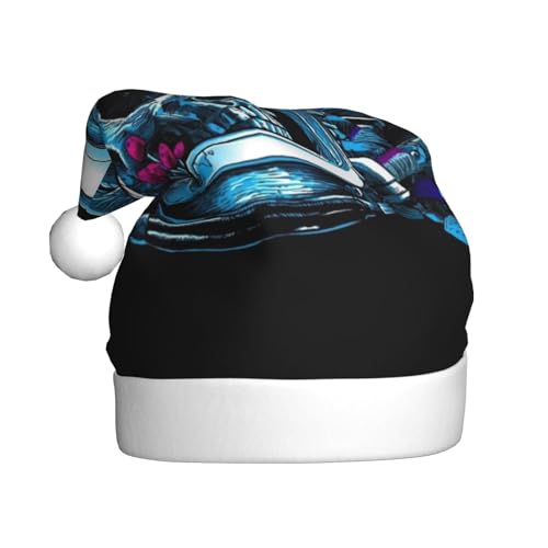 Wquvmds Weihnachtsmütze mit Astronauten-Druck, Weihnachtsmütze für Erwachsene, Unisex, Weihnachtsmannmütze, Plüschmütze von Wquvmds