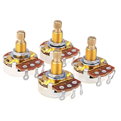 Wresetly Metrische Kontrolltöpfe Full Metrische Welle Potentiometer Ein Audio A500K Pot für Bass für E-Gitarre (4er Set) von Wresetly