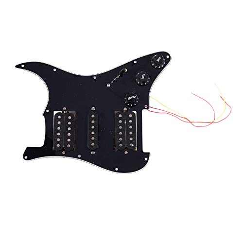 Wresetly Pickguard für E-Gitarre vorverkabelt geladen 11 Löcher Humbucker eine einzelne Spule verkabelt von Wresetly