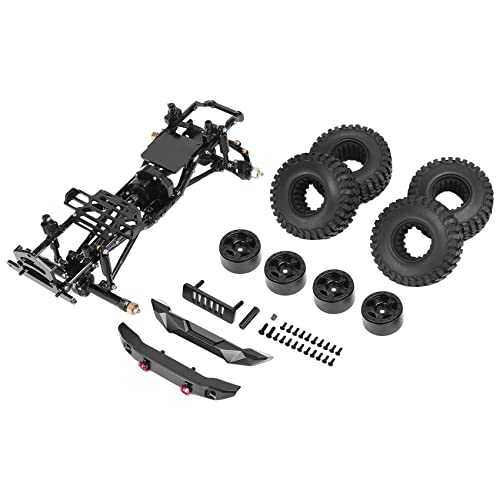 Wresetly Rahmen-Chassis-Kit Aus Aluminiumlegierung für Axial SCX24 AXI00006 1/24 RC Crawler Car Upgrade Parts, Schwarz von Wresetly