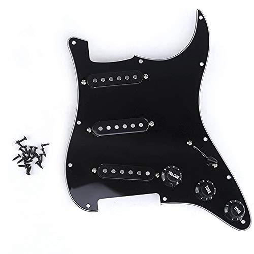 Wresetly Single Coil SSS E-Gitarre Pickguard Loaded Anti-Kratz-Platte vorverkabelt 11 Löcher 3 Schichten für SQ Gitarre von Wresetly