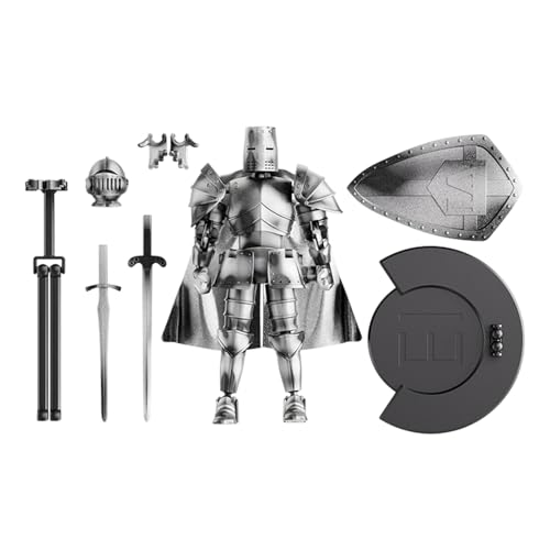 Action Figure Model, Multi Jointed Medieval Knight Figurine, Fully Movable Statue with 360 Rotating Head for Collectors and Home Decoration, Material, 14x13.2cm von Wrohto