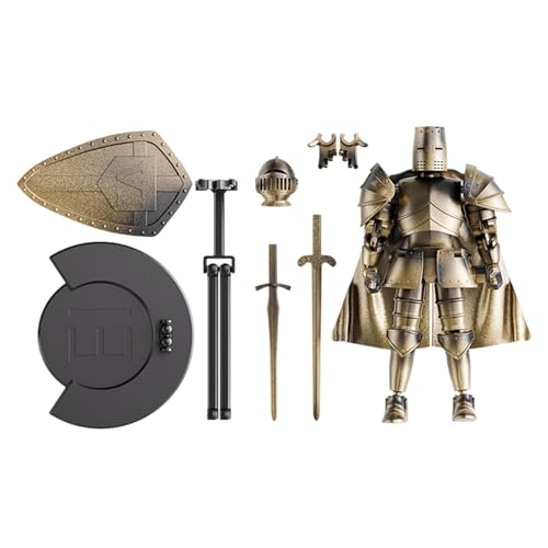 Action Figure Model, Multi Jointed Medieval Knight Figurine, Fully Movable Statue with 360 Rotating Head for Collectors and Home Decoration, Material, 14x13.2cm von Wrohto