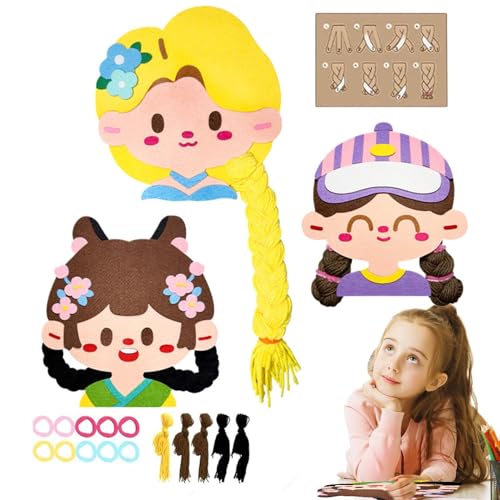 Hairstyle Craft Kit, Portable Hair Braiding Materials Book, Princess Hair Craft Toys, Kids Hair Salon Activity Set, Braiding and Styling Toys for Girls, Hair Salon Playset for Kids von Wrohto