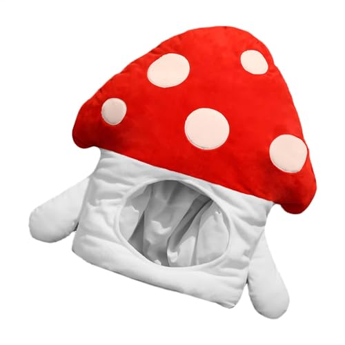 Mushroom Hat Masquerade Cosplay Headwear 45cm/17.7inch Soft Warm Costume Prom Headpiece Funny Plush Red Mushroom Costume Headgear For Cosplay Parties And Events, Mushroom Costume Prop von Wrohto