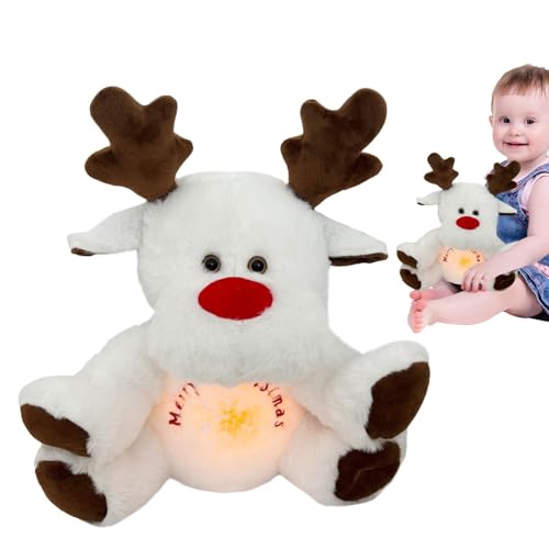 Stuffed Moose Plush Toy, Christmas Moose Plush Stuffed Toys, Electric Plush Animals, Huggable Soothing Plush, Christmas Reindeer Doll, Cozy Gift for All Ages, Perfect Holiday Decoration von Wrohto