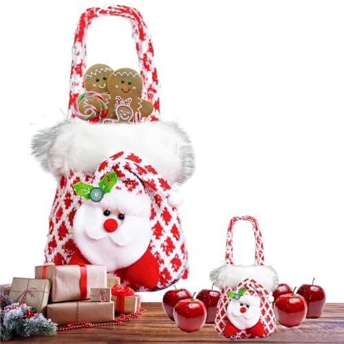 Weihnachtspuppentasche, Multifunktionale süße Puppentaschen, kreative Weihnachtstuchpuppentasche, Weihnachtssnack Verpackungstasche, Festliche Puppentasche, Urlaubspuppentasche, von Wrohto