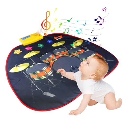 Wrohto Baby-Musikmatte, Musikmatte für Kinder | Musikalisches Trommelinstrument-Spielzeug - Interaktive Drum-Touch-Spielmatte, pädagogische Lern-Trommelmatte mit einstellbarer Lautstärke für die frühe von Wrohto