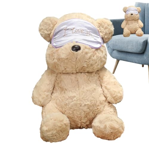 Wrohto Braunbär-Plüschtier,Bär-Plüschtier - Soft Bear Wear Masque Plüschtier,Entzückende Tierplüschtiere, entzückend tragende Maskenbärenpuppe, simulierte Plüschtierbärenpuppe, 13,78 Zoll für von Wrohto