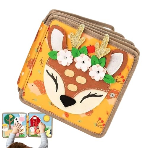 Wrohto Busy Toys for Toddler, Felt Busy Book, Early Education Toy, Sensory Activity Board, Soft and Portable Design, Ideal for Cradle, Travel, Living Room, Bedroom, and Quiet Play, 20x20x6cm Wrohto Busy Toys for Toddler, Felt Busy Book, Early Education Toy, Sensory Activity Board, Soft and Portable Design, Ideal for Cradle, Travel, Living Room, Bedroom, and Quiet Play, 20x20x6cm von Wrohto
