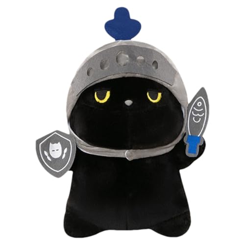 Wrohto Cute Cat Doll Black Cat Plush Toy Knight Cat Stuffed Animal Adorable Plush Toys Collectible Cat Dolls Stuffed Animal For Kids Plush Cat Toys Cute Knight Plush Black Cat Collectibles Kids’ Stuff von Wrohto